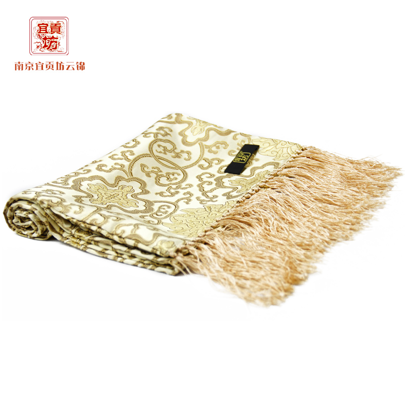 富贵花云锦围巾（黄底）